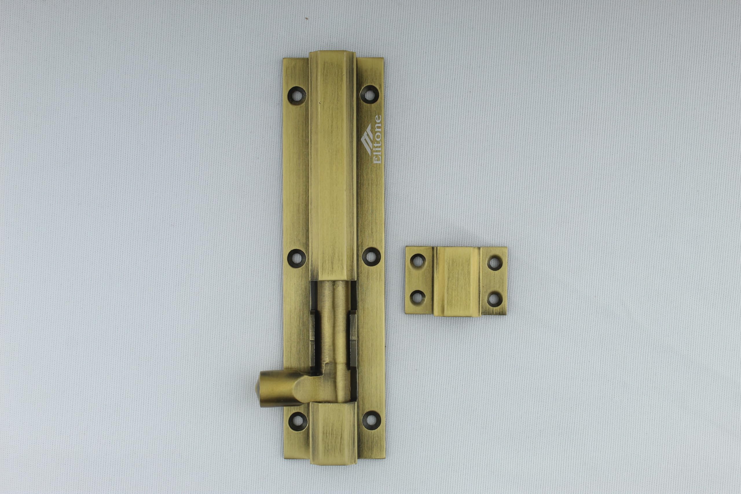 ELITONE 8 Inch Premium Aluminum Half Round Plain Tower Bolt/16 mm Rod, Tower Bolt for Home,Offices Doors,Windows, Chitkani/Kundi for Main Door, Door Latch for Bedroom(Pack of 4,Antique)