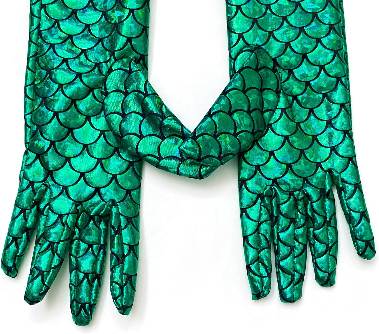 color cosplayer Mermaid Gloves Fish Scales Arm Sleeves Sequin Gloves Halloween Costume for Women and Girl - Image 5
