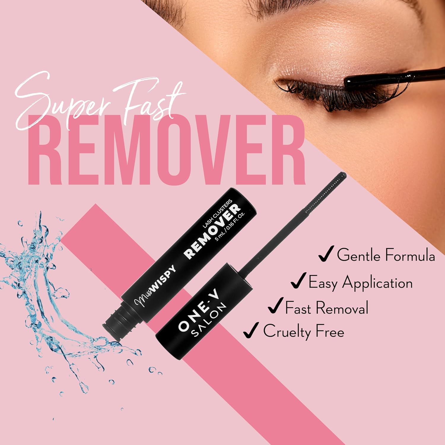 One V Salon DIY Individual Lash Extension Kit 4-Pack, Includes 266 Pc Miss Wispy Lash Clusters(Vixen), Waterproof Lash Bond and Seal, Eyelash Applicator Tool and Lash Extension Remover