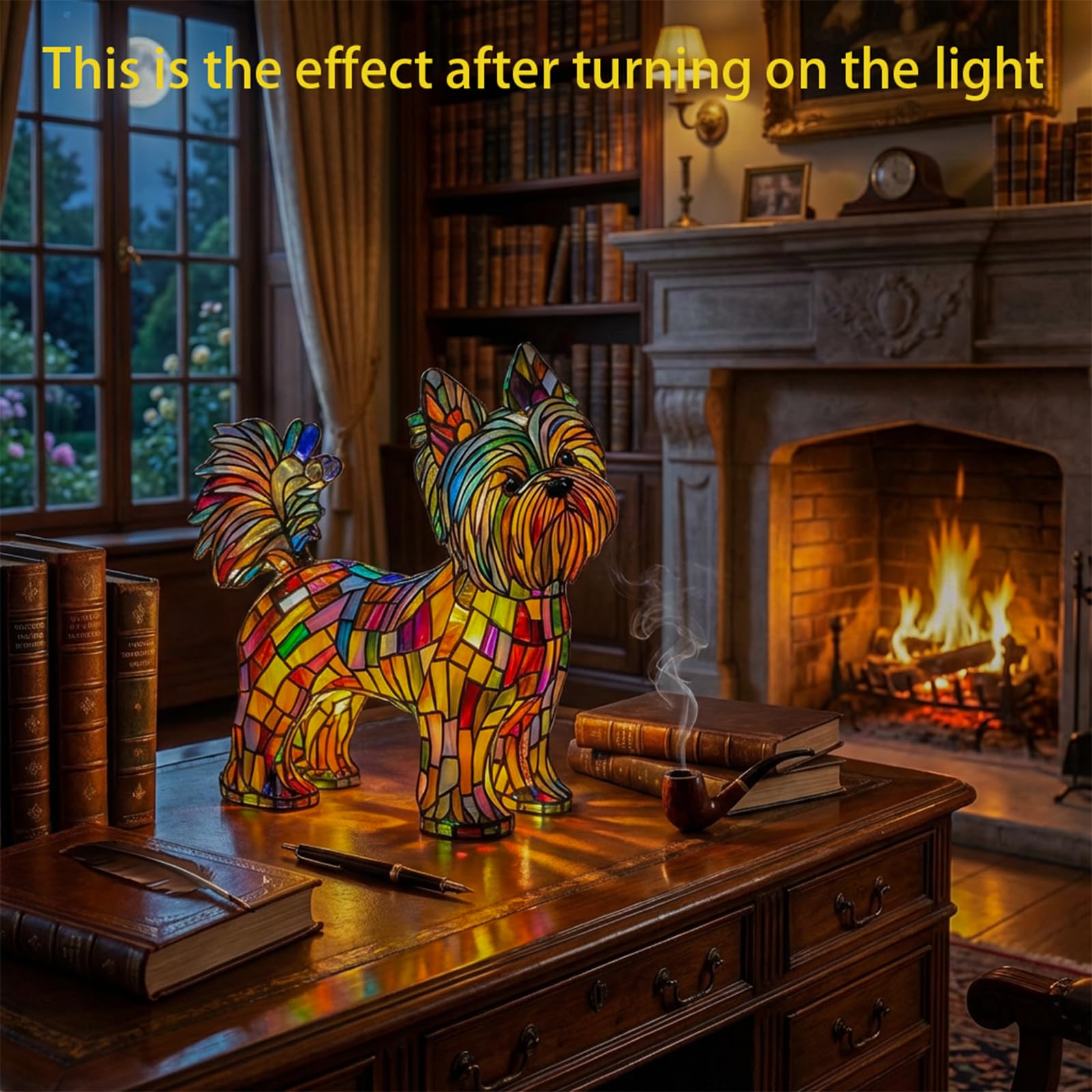 dgyzrx Yorkshire Terrier Lamp, Dog Series Art Night Light, Hand
