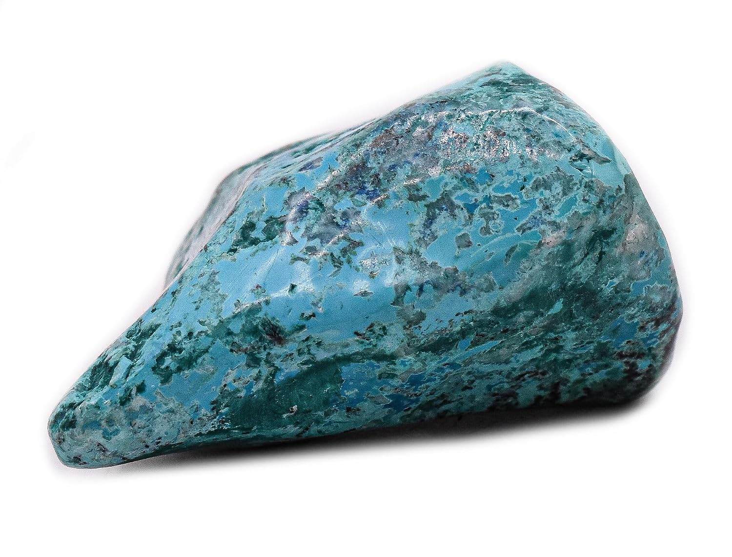 HQRP 170g 2.5" Silica Blue Chrysocolla w/Malachite & Turquoise Polished Freeform Specimen UV Reactive Natural Gemstone Crystal Mineral - Mexico