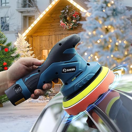 Miniatura 9 de Saker Pulidora inalámbrica para automóvil kit de máquina enceradora portátil de 6 pulgadas para detalles de automóviles con 1 batería de 12 V 2000