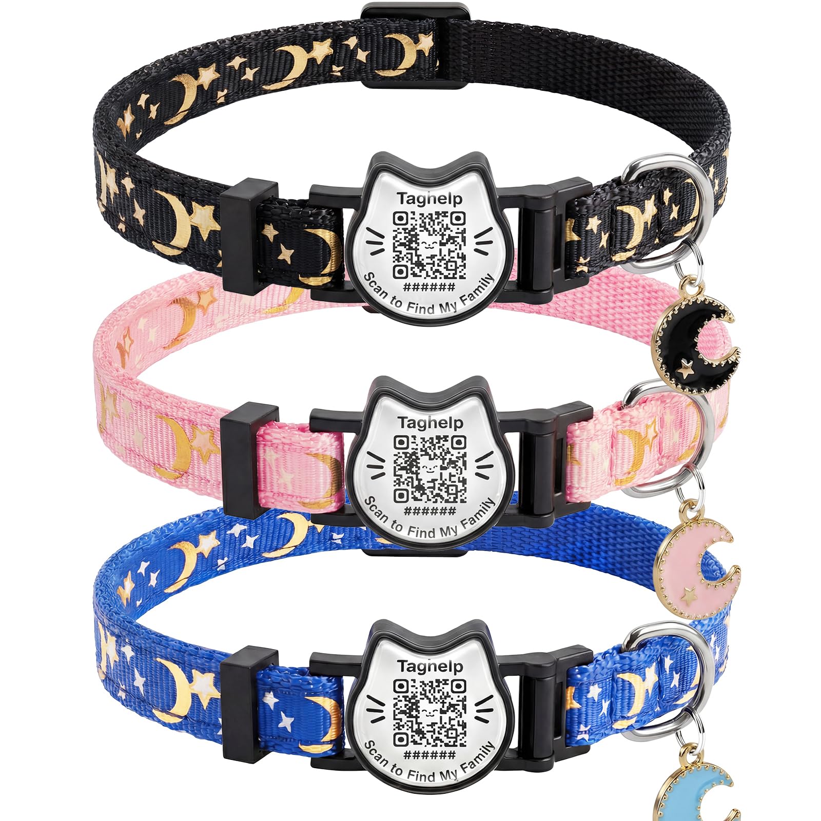 Collier de sécurité pour chat anti-perte avec code QR et bande phosphorescente - 8