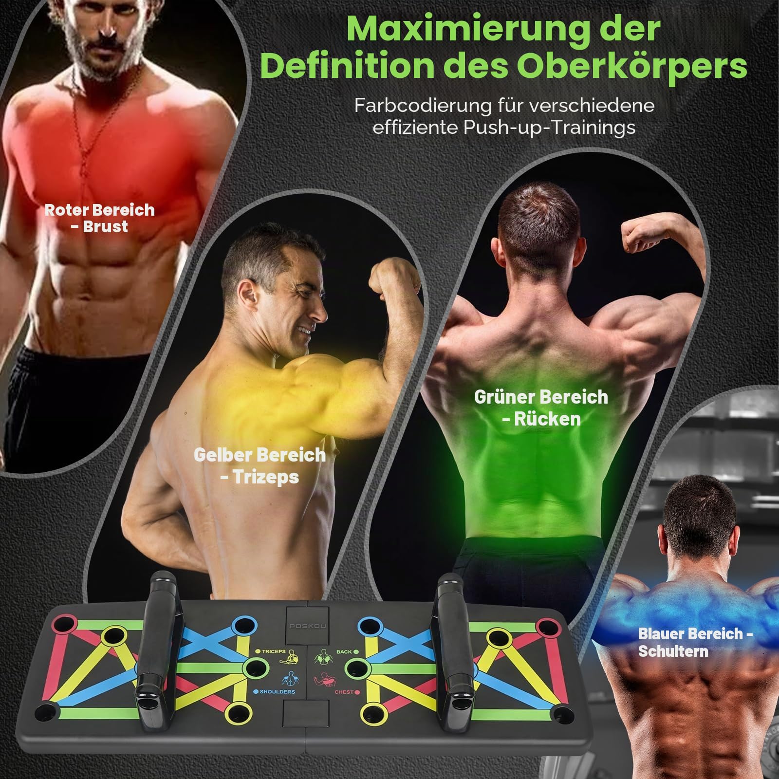 Liegestützbrett Push Up Board Verbessertes Konzept Faltbar Liegestütze Brett Liegestützgriffe Home Gym Liegestütze Fitnessgeräte für Zuhause