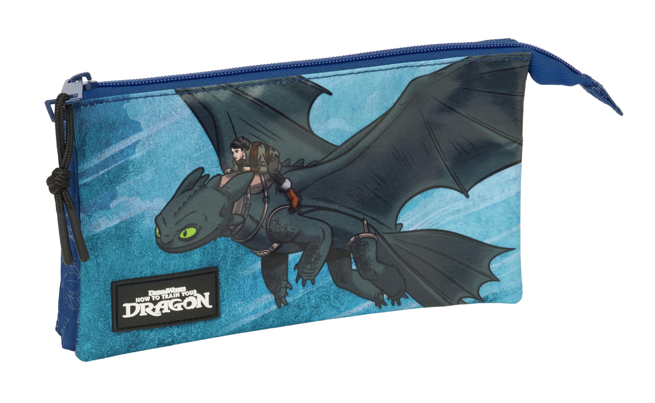 How to Train Your Dragon – Triple Pencil Case, Children's Pencil Case, Ideal for School Age Children, Comfortable and Versatile, Quality and Resistance, 22 x 3 x 12 cm