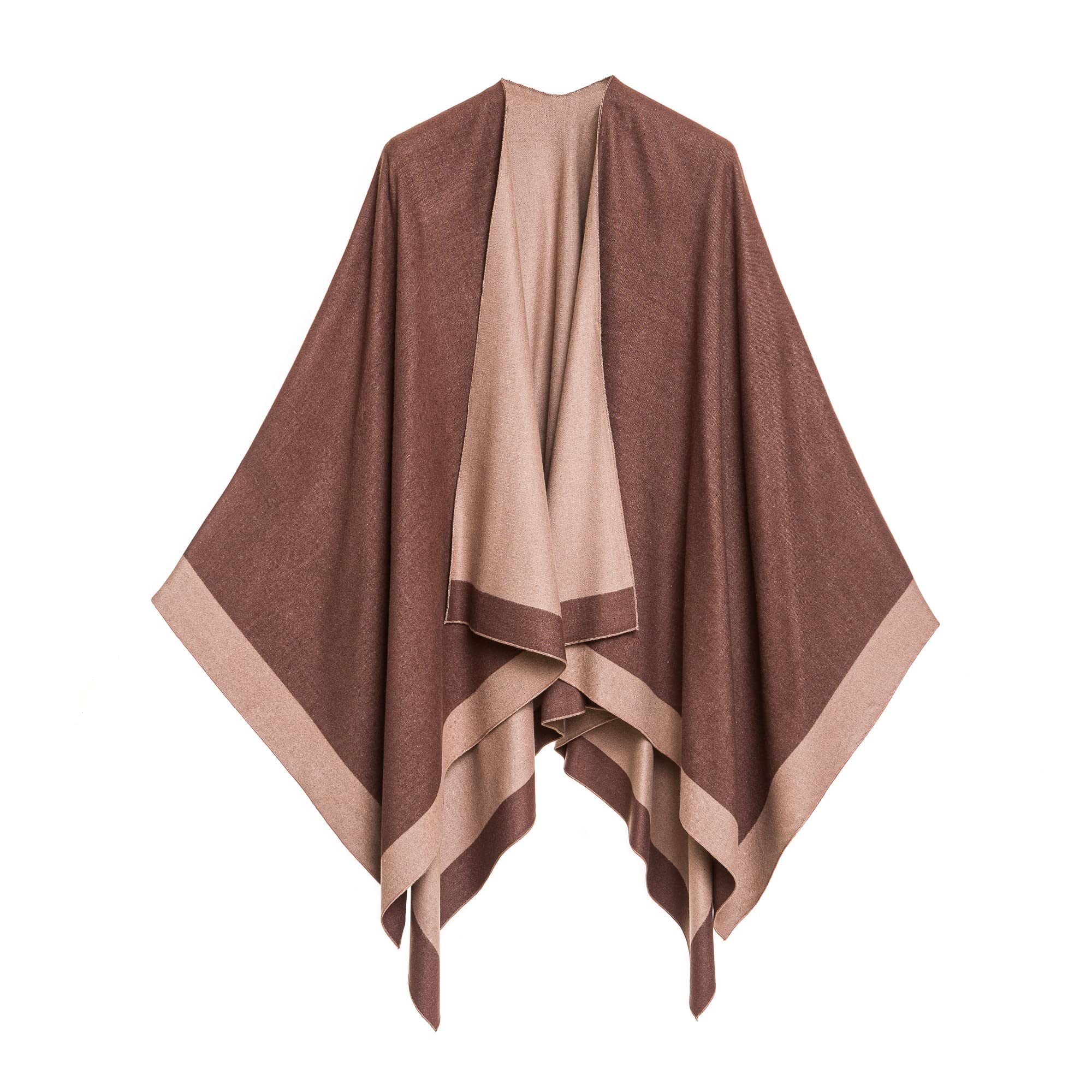 Women's Shawl Wrap Poncho Ruana Cape Cardigan Sweater Open Front for Fall Winter