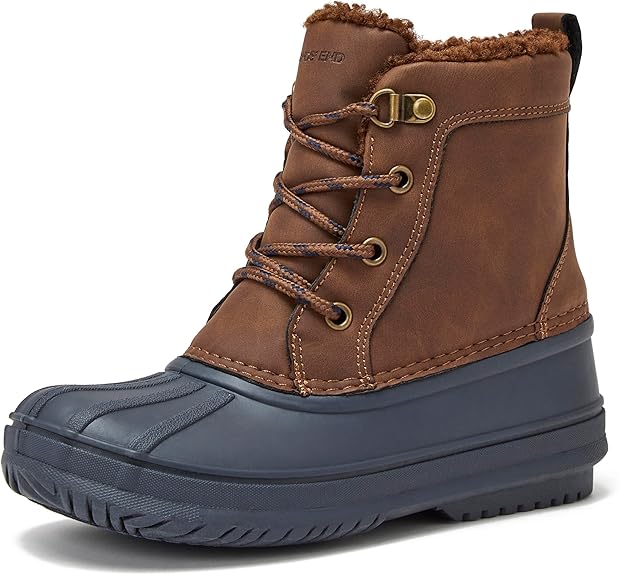 Lands' End Wynn Snow Boots for Kids - Rustic Brown/Tide Pool