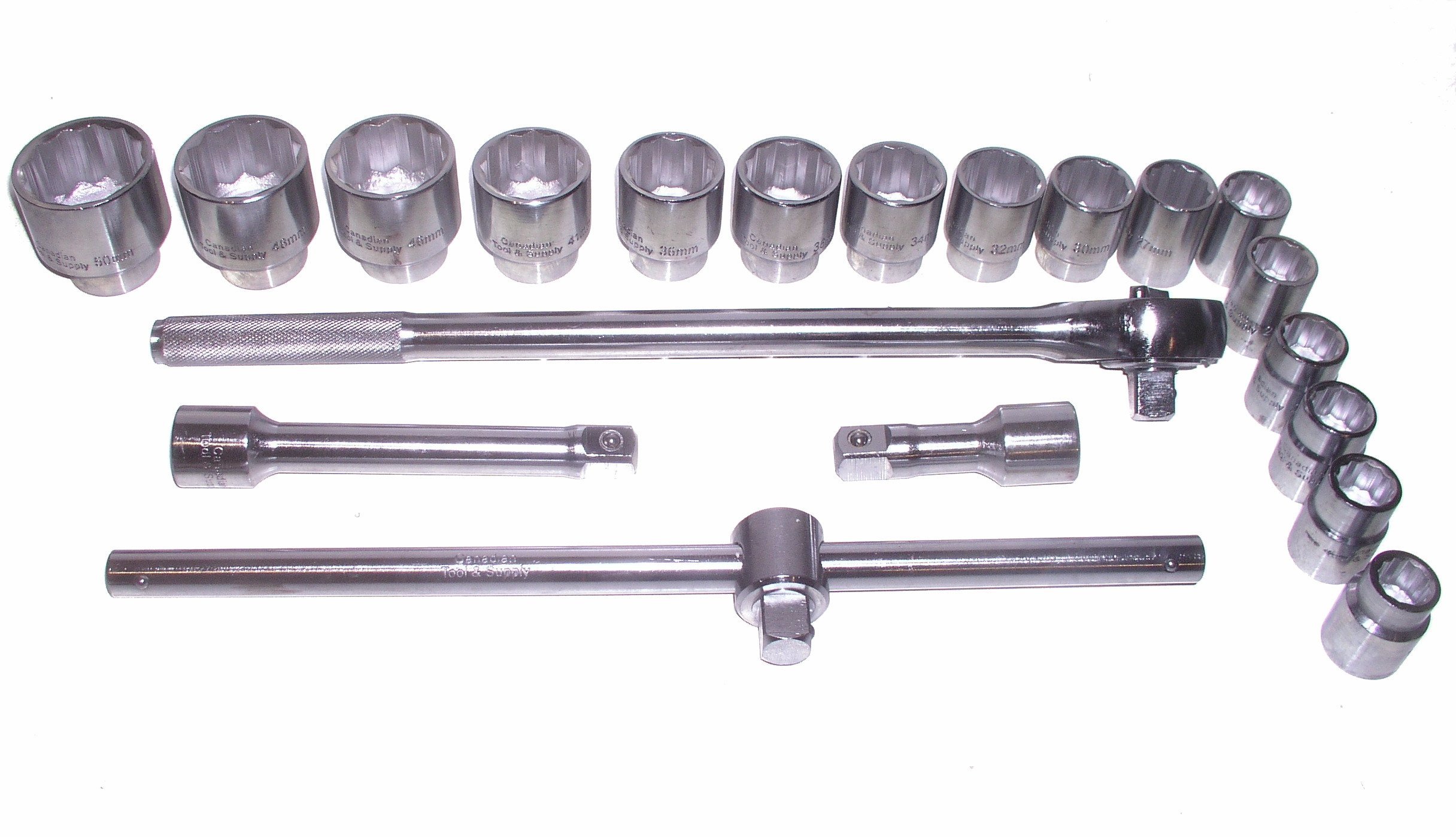 Canadian Tool and Supply 21 Piece 3/4-Inch Drive 12-Point. Metric