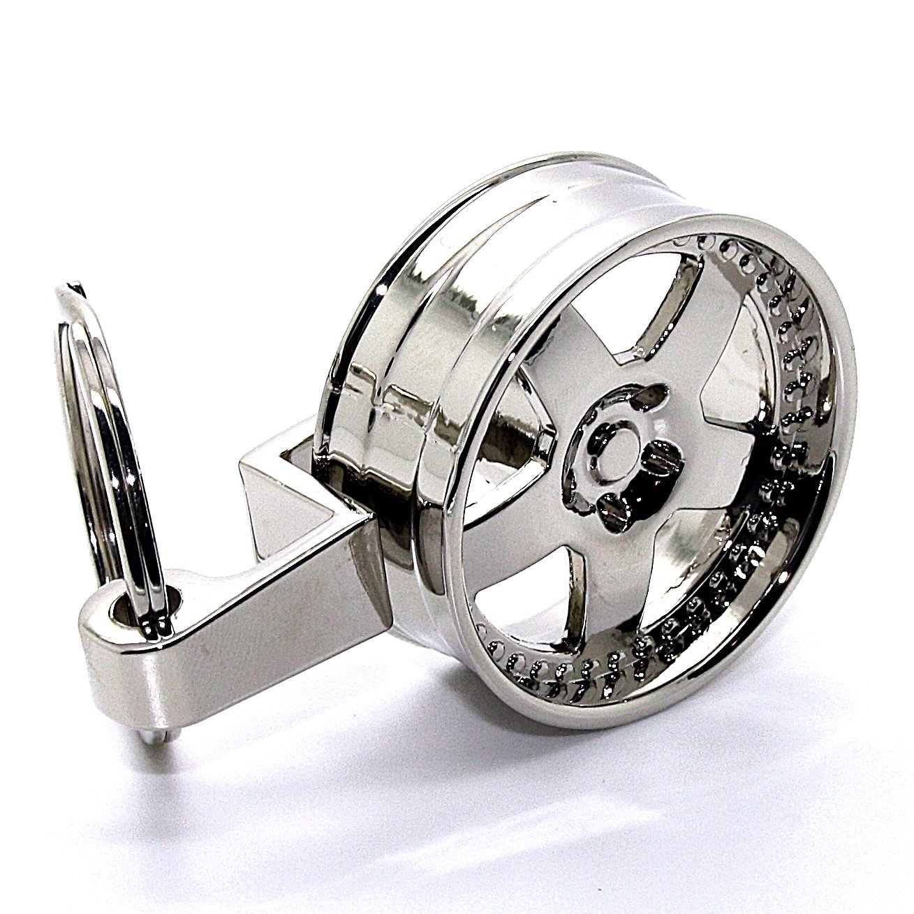 LURNODY Auto Schlüsselanhänger Set - 4 Stück Metall Anhänger Mit Felgen Design