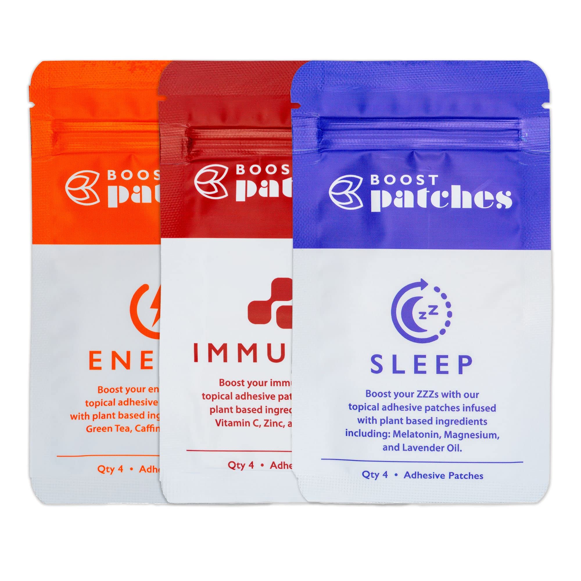 Energy Patches Variety Pack - Wellness Patch with Energy, b12, Caffeine and Other Natural ingredientss for Focus, Being Awake, Topical Patches