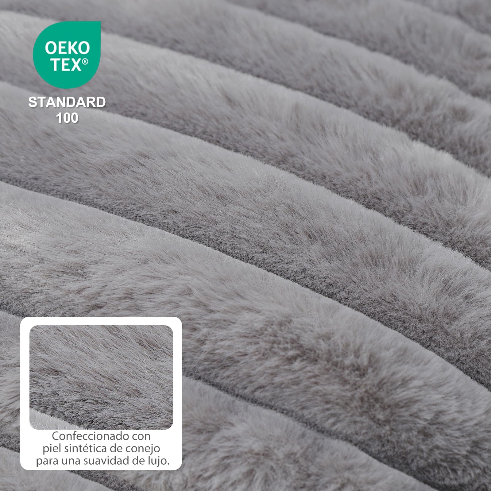 Cama para Perros Grandes: Cama Perro Lavable – (106 x 70 x 7 cm) | Tejido de Felpa Suave – Base Antideslizante – Ideal para el salón, la jaula, el maletero del coche Gris