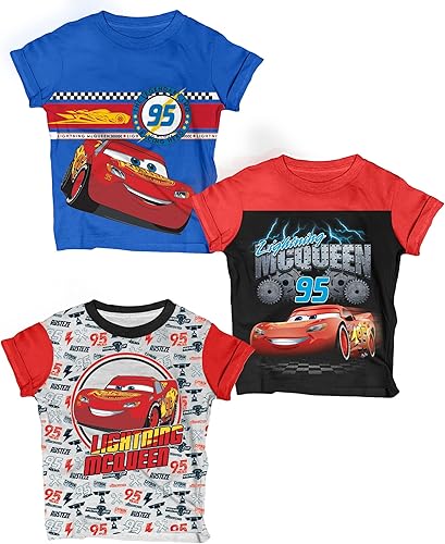 Miniatura 8 de Disney Cars - Lightning McQueen Boys Graphic T-Shirt (3 Pack)