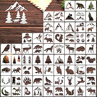 65 PCS 3 Inch Forest Animals Stencils, Wildlife Paint Stencils Reusable ...