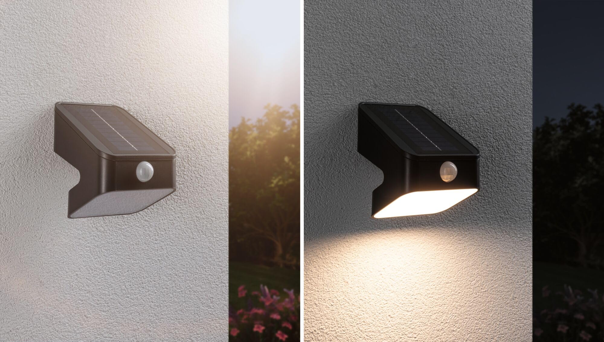 Paulmann 94608 Solarna myjka ścienna LED LeslyTwilight Controlled Motion Detector (IR) IP65Square 113x126mm3000K 5,5W 400lmantracyt plastik