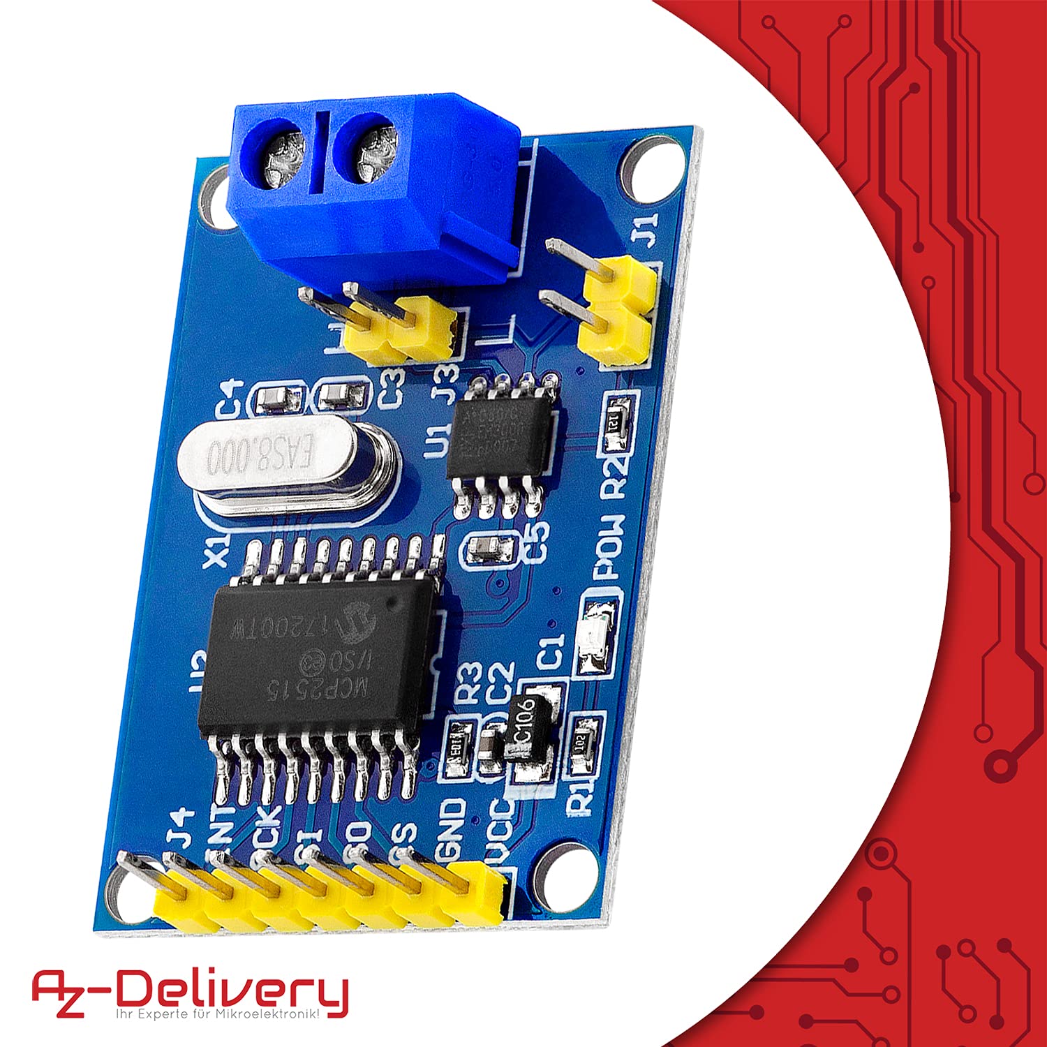 AZDelivery Modulo MCP2515 CAN Bus Shield SPI compatibile con Arduino incluso un E-Book!