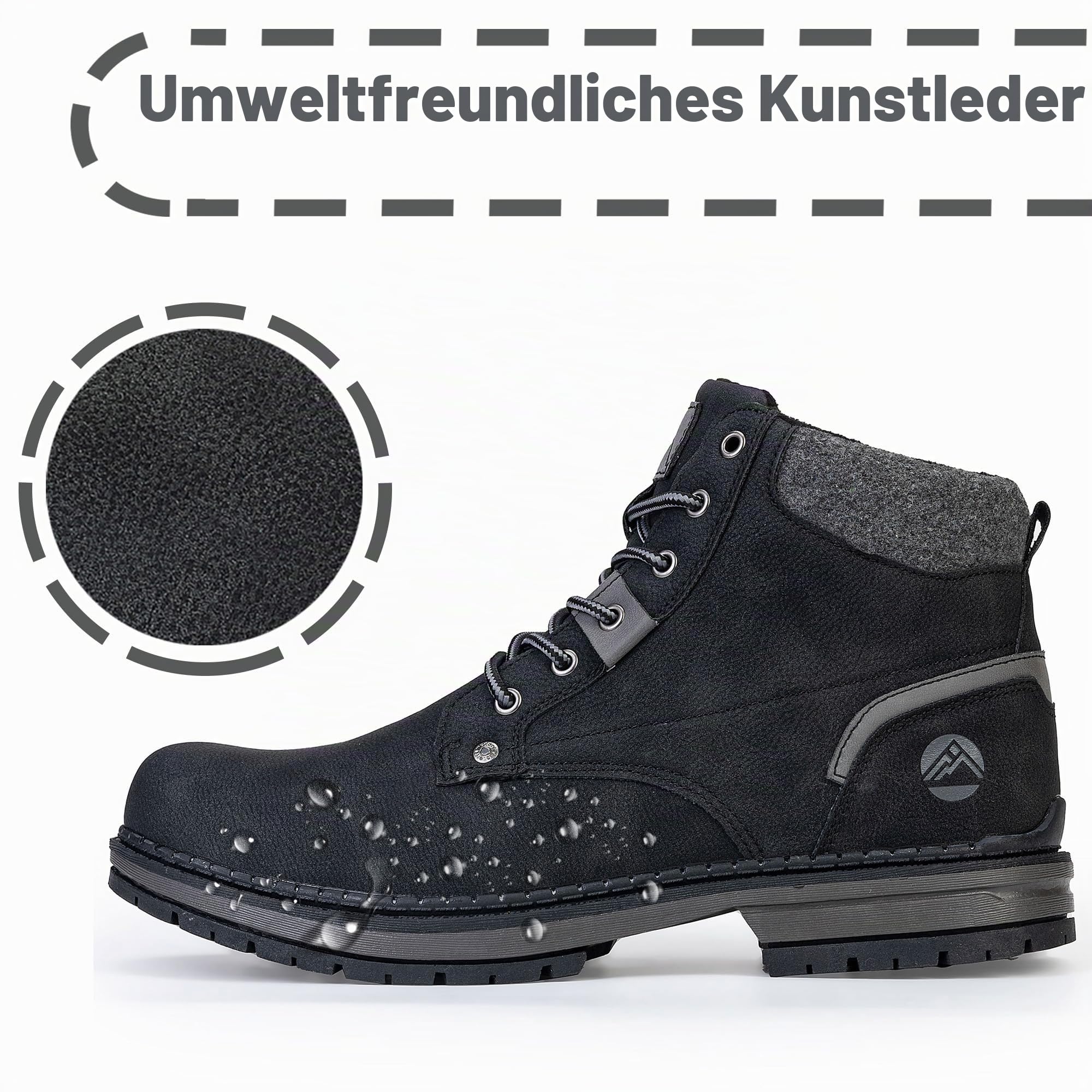 CC-Los Herren Winterschuhe Warm Gefüttert Winterstiefel Herren Leicht Rutschfest Schneestiefel
