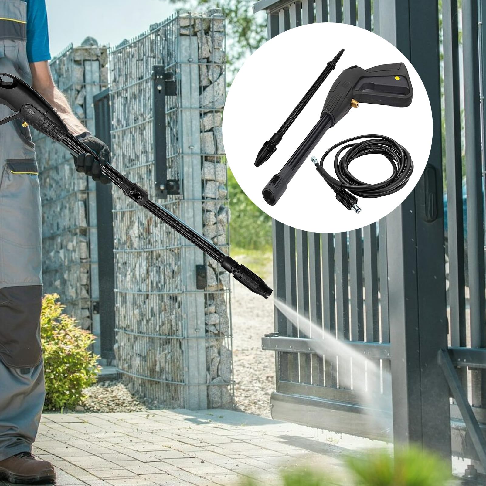 Equipo De Lavado Por Pulverización De Alta Presión Accesorios para limpieza | Hidrolimpiadora Coches Manguera Flexible para suelos, paredes, jardines, patios, terrazas y entrada