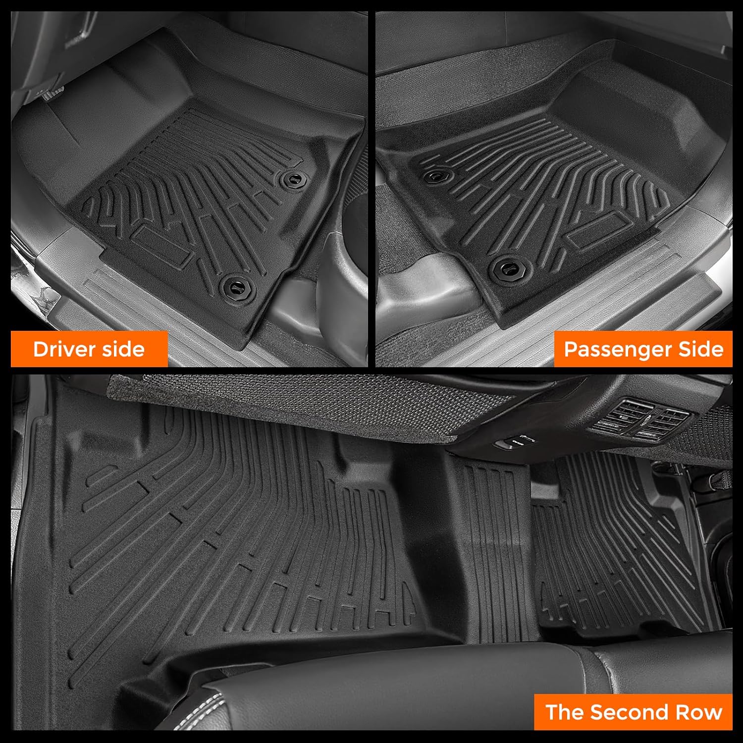 All-Weather Floor Mats for Toyota 4Runner 2024 2023 2022 2021 2020 2019 2018 2017 2016 2015 2014 2013 (Only Fit 5-Seat W/o Sliding Cargo Tray), Heavy Duty & Ideal Gift for Toyota 4Runner Accessories