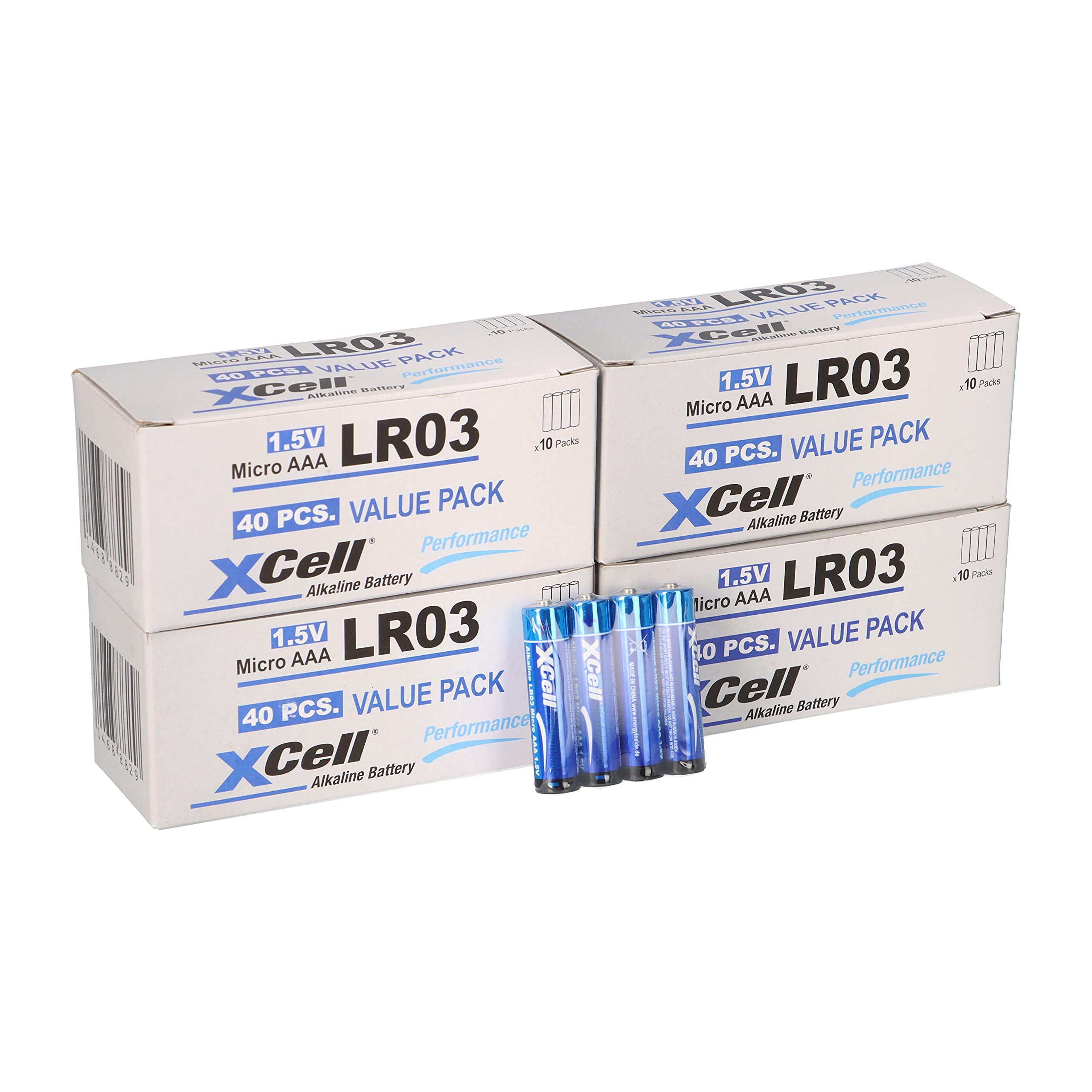 160 x AAA Micro Super baterie alkaliczne XCell 40 x 4 szt. folia LR03 (160)