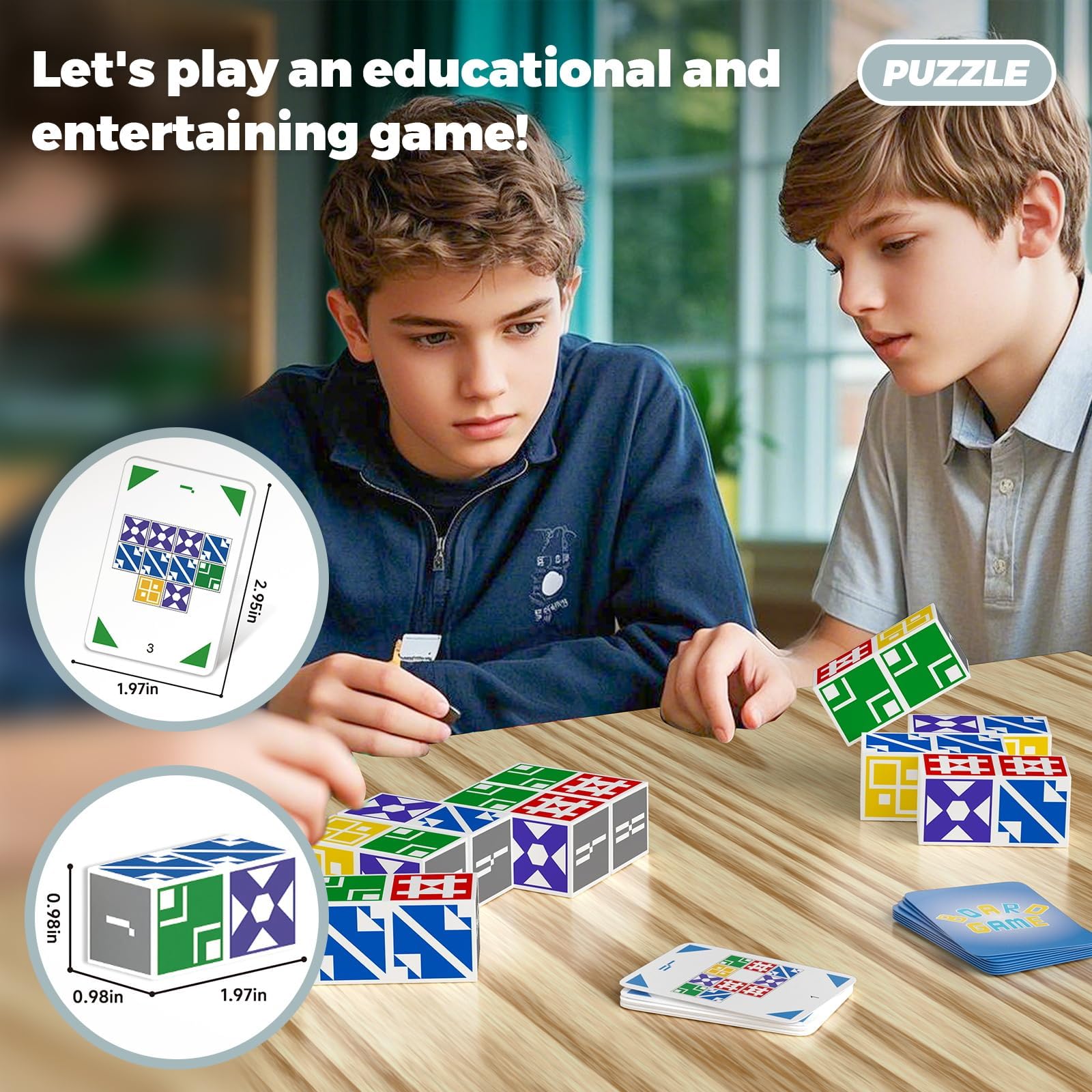 Matching Puzzle Game for Kids & Adults, Family Board Games Block for Boys & Girls Ages 6-8 8-12 - Image 4