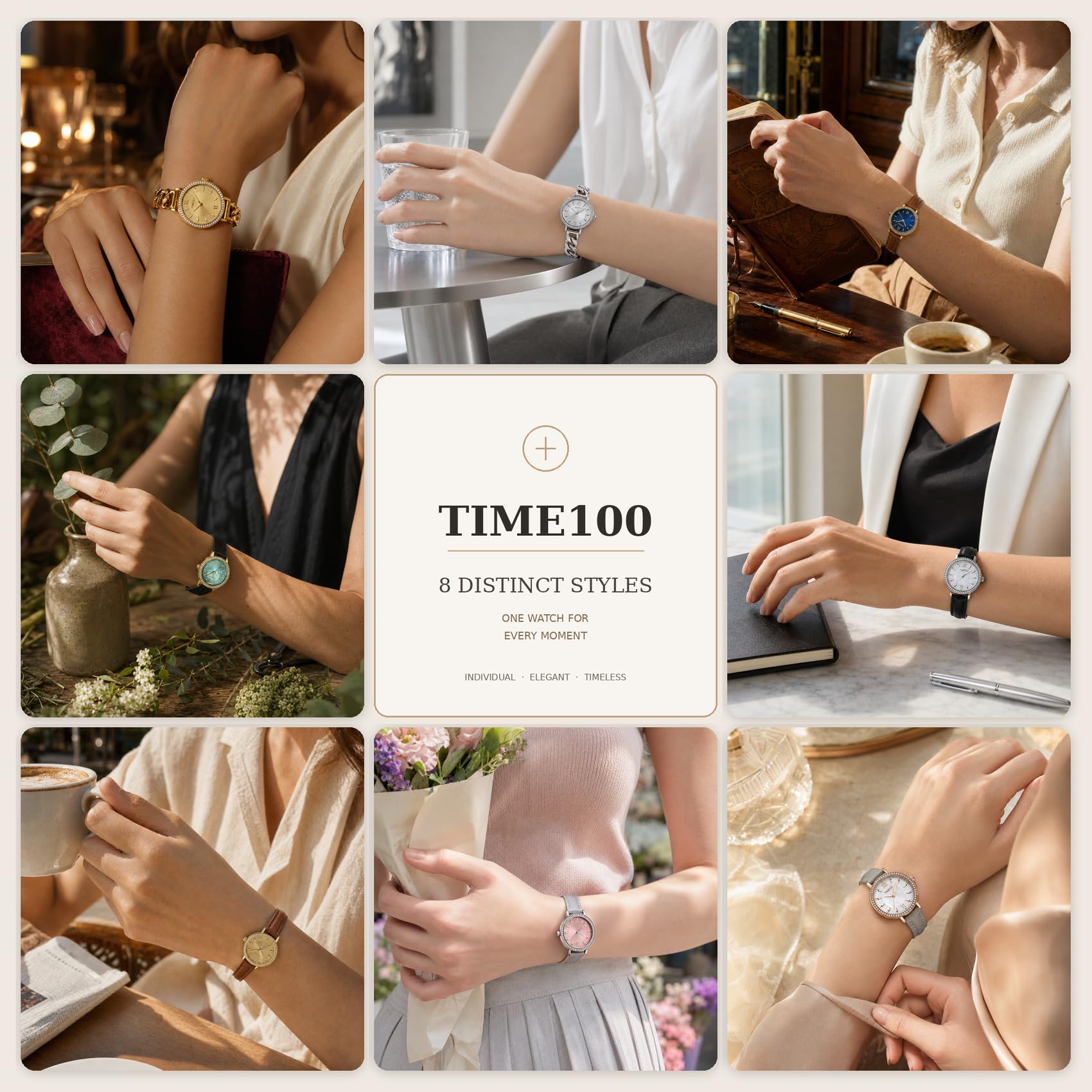 TIME100 Orologio da polso da donna con cinturino al quarzo, cinturino in | Orologio da donna Petite da donna, cinturino a cambio rapido, resistente all'acqua fino a 30 m, elegante orologio per tutti i