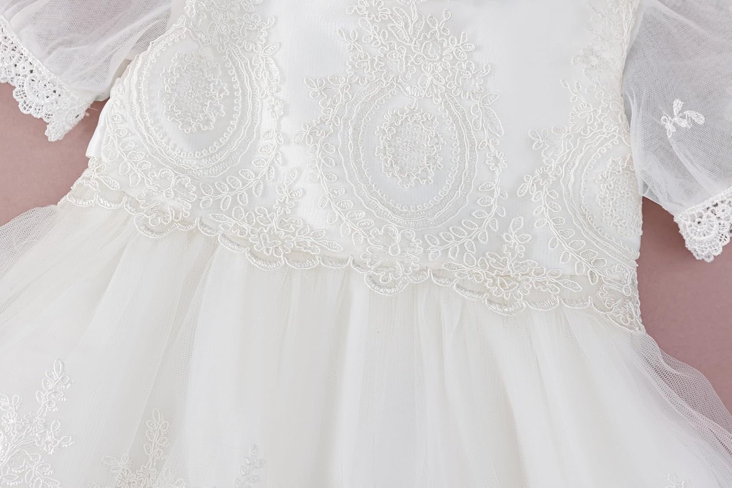Baby Flower Girl Dress Princess Baptism Christening Wedding Birthday Tulle Dresses for Newborn Baby Girls Outfit