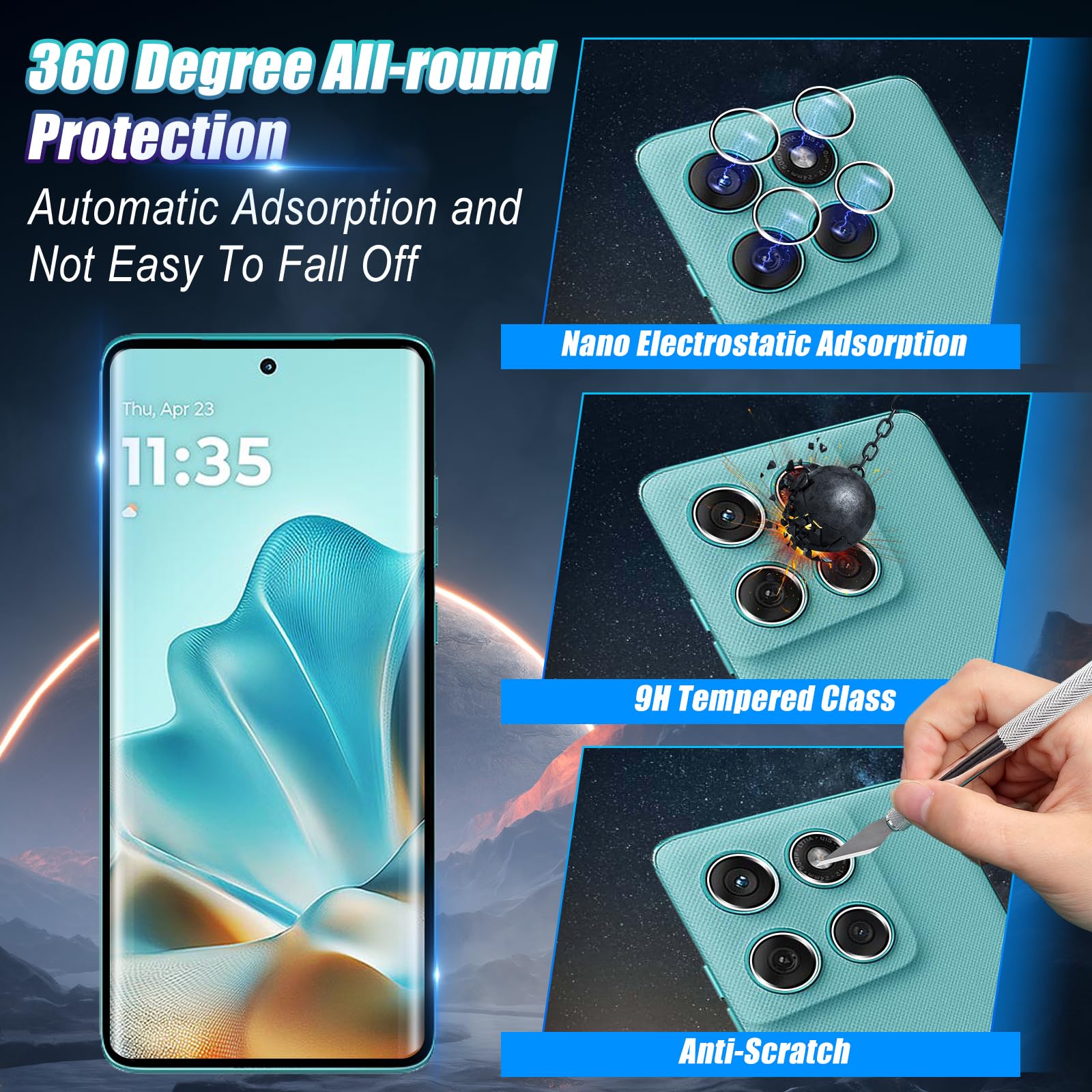 Mobigear Premium Motorola Edge X30 Panzerglas Gehärtetes Glas
