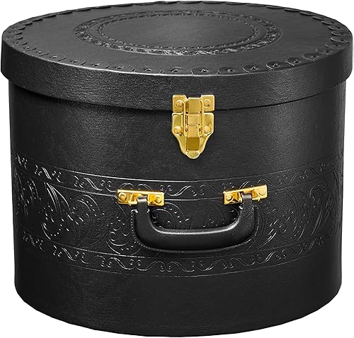 Caja grande de almacenamiento para hombres y mujeres contenedor redondo de fácil viaje con tapa de bloqueo dorada y asa resistente ideal para llevar Caja grande de almacenamiento para hombres y mujeres contenedor redondo de fácil viaje con tapa de bloqueo dorada y asa resistente ideal para llevar