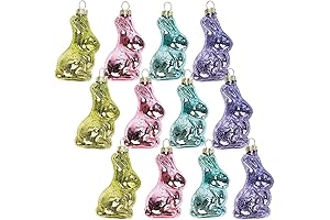 Bunny Ornaments for Tree: Lillian Vernon Easter Bunny Glass Mini Ornaments