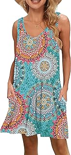 Women's Summer Casual T Shirt Dresses Beach Cover up Tank Dress - Buy now