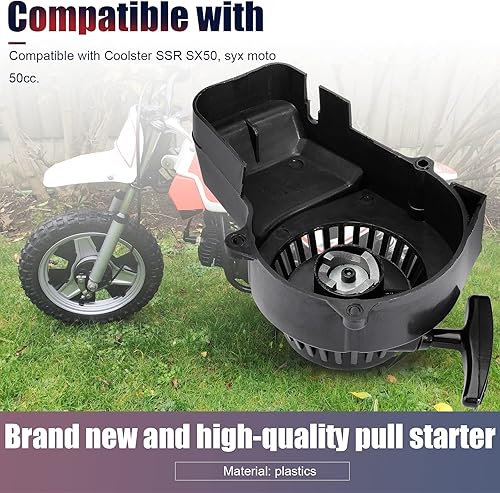 Miniatura 5 de Arrancador de arranque para motor de 33 cc, 43 cc, 47 cc, 49 cc, 50 cc, 2 tiempos, mini cuatrimoto, ATV, scooter, Go Kart, Chopper, bolsillo,