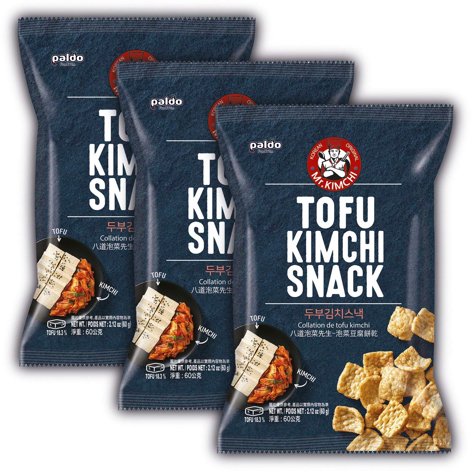 Paldo Fun & Yum Tofu Kimchi Snack Crackers Chips by Mr