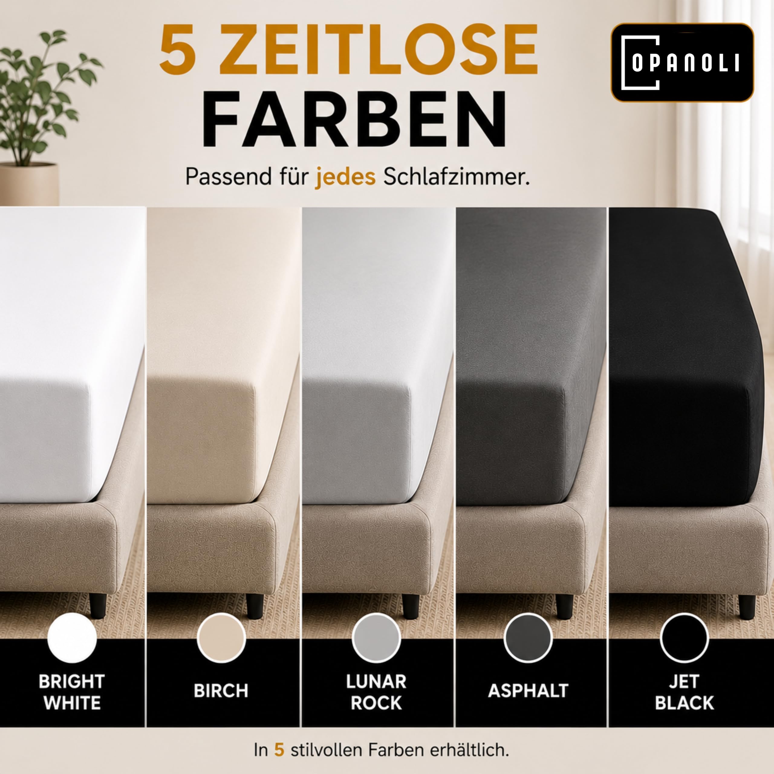 Spannbettlaken 220 g/m² Baumwoll-Jersey, 5% Elastan, 30 cm Steghöhe - Schwarz, 200 x 200