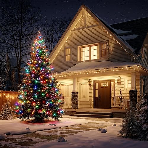 Miniatura 7 de TW SHINE Luces de Navidad, 600 luces LED de 196 pies de Navidad enchufables con 8 modos de temporizador y control remoto, decoraciones impermeables