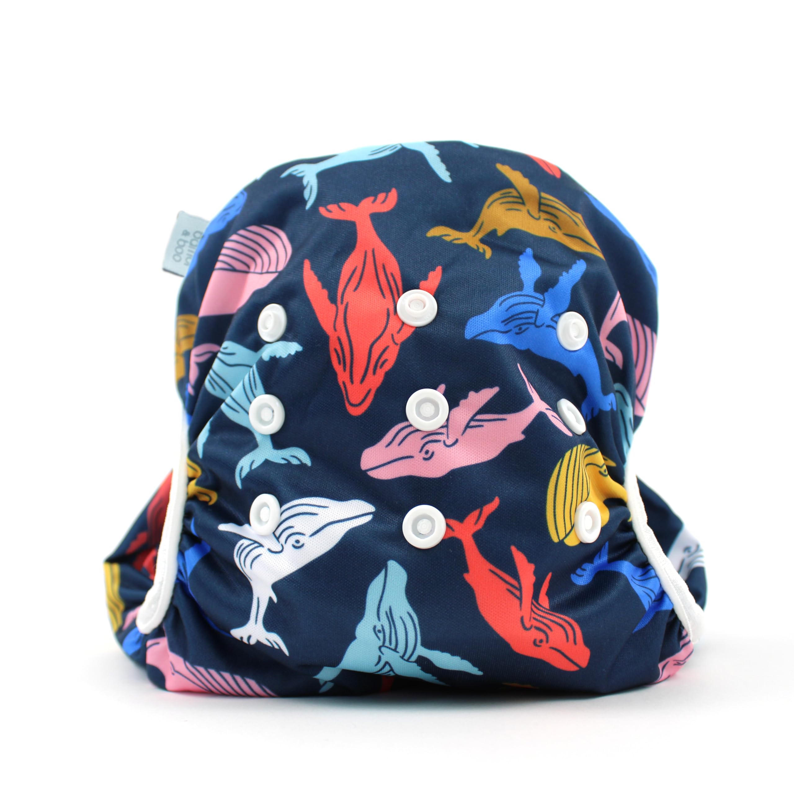 Bambi & Boo2 Reusable Baby Swim Diapers | Full Size Pack | Adjustable Diaper Swim for Toddlers & Babies, Newborn to 40 Months Old, 6-40lbs (3kg-19kg), Ideal for Swimm... (Whales (L))