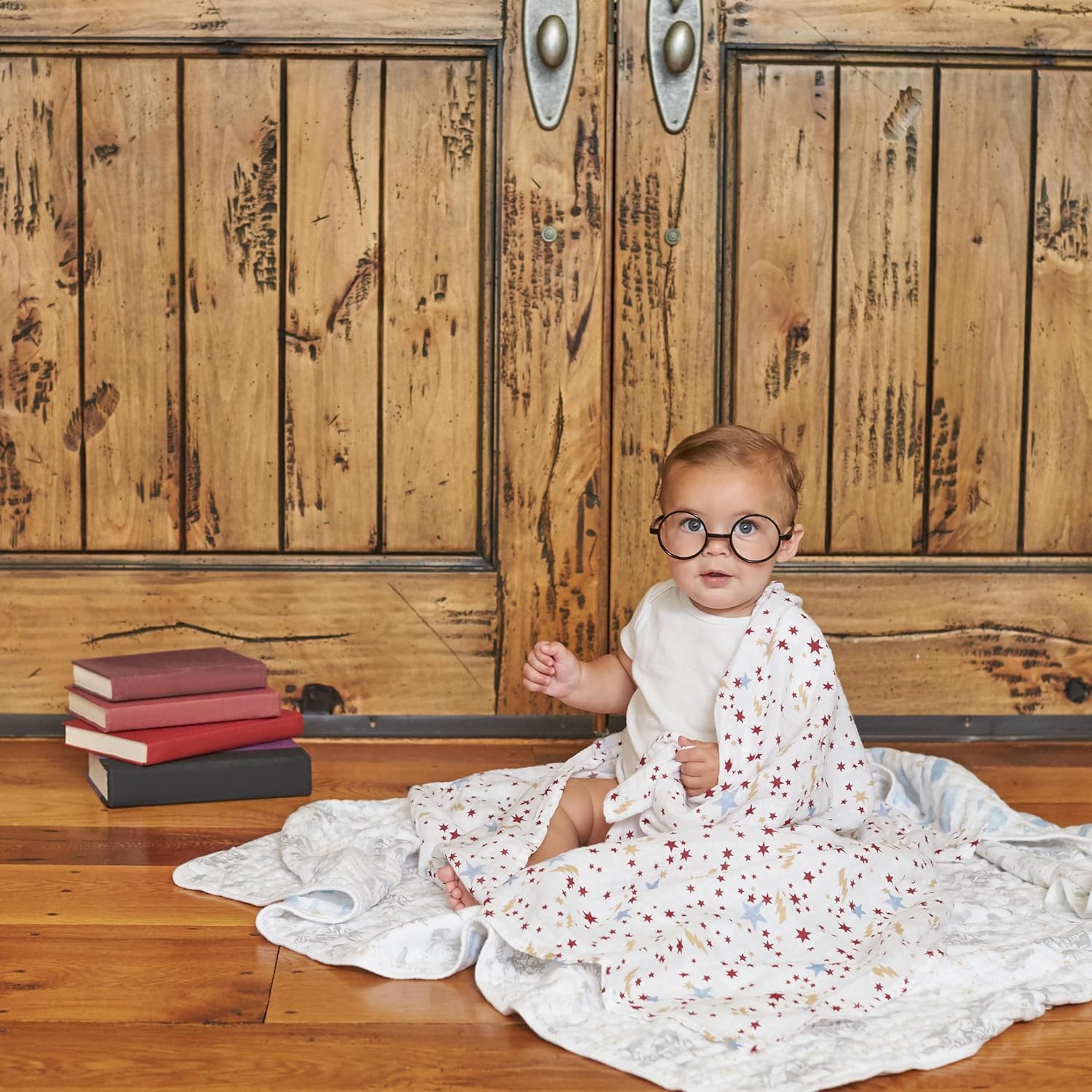 aden + anais - Couverture Bébé 100% Coton - Harry Potter - Couverture pour Nouveau-Né en Mousseline de Coton Douce - Qualité Premium - pour Fille et Garçon dès la Naissance - Multicolore, 120x120 cm