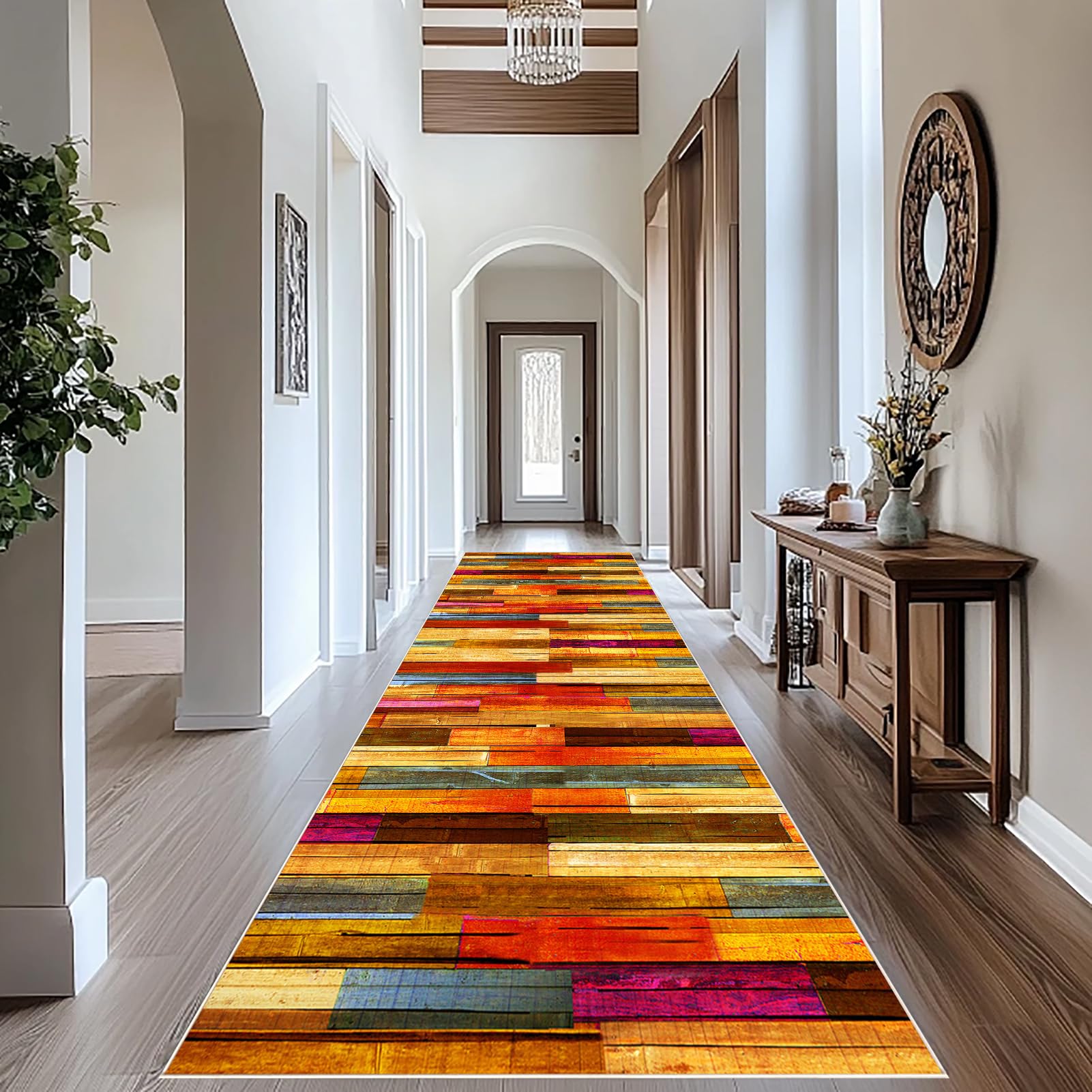 Dywan Chodnik Kuchenny Zmywalny Antypoślizgowy Dywan Biegacz Długi Korytarz Dywany Salon Dywan Sypialnia Nowoczesne Długie Maty Do Wejścia Balkon Łazienka Pralnia 90 x 500 cm