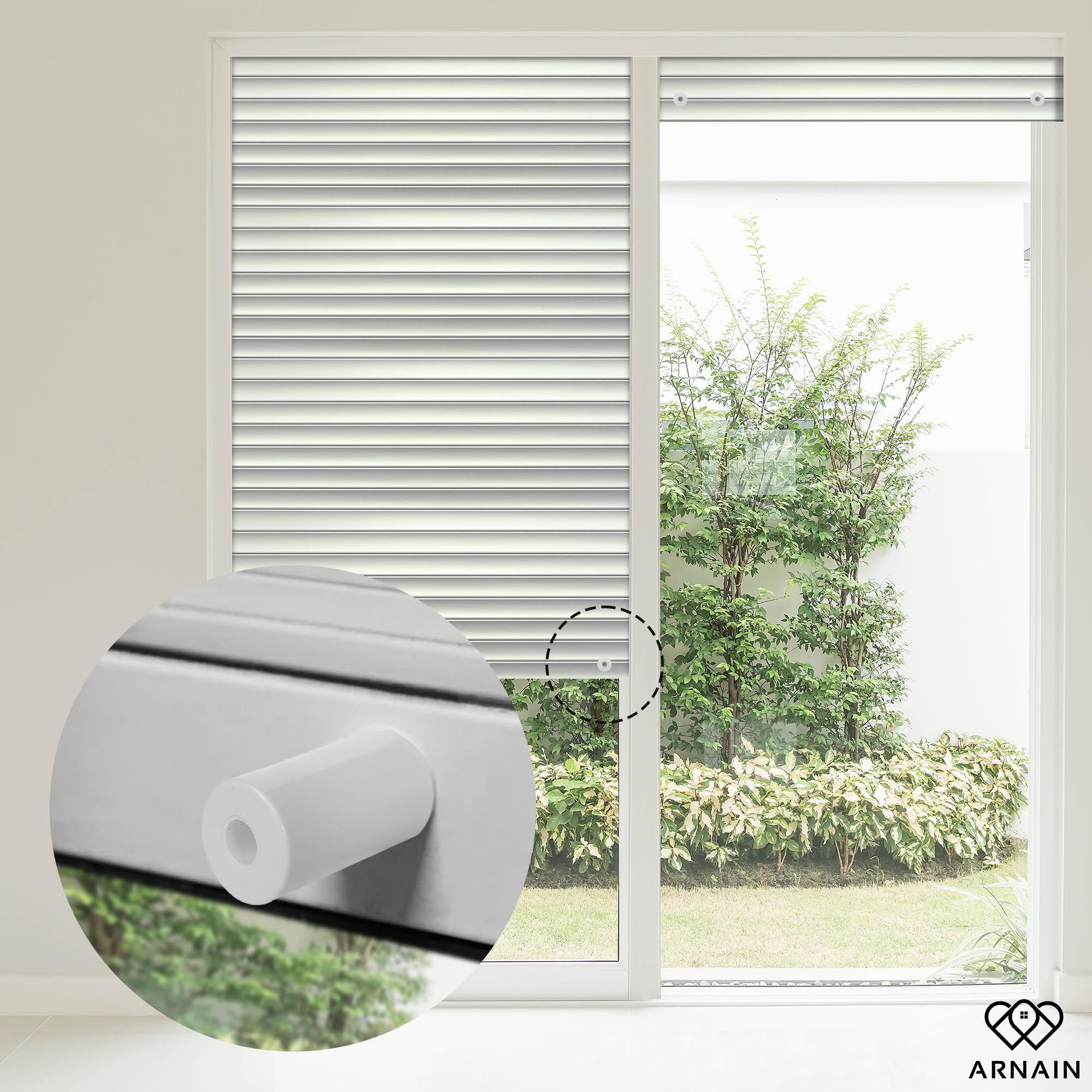 Butées volets roulants blanches 40 mm PVC - Arrêt de volet avec kit de montage