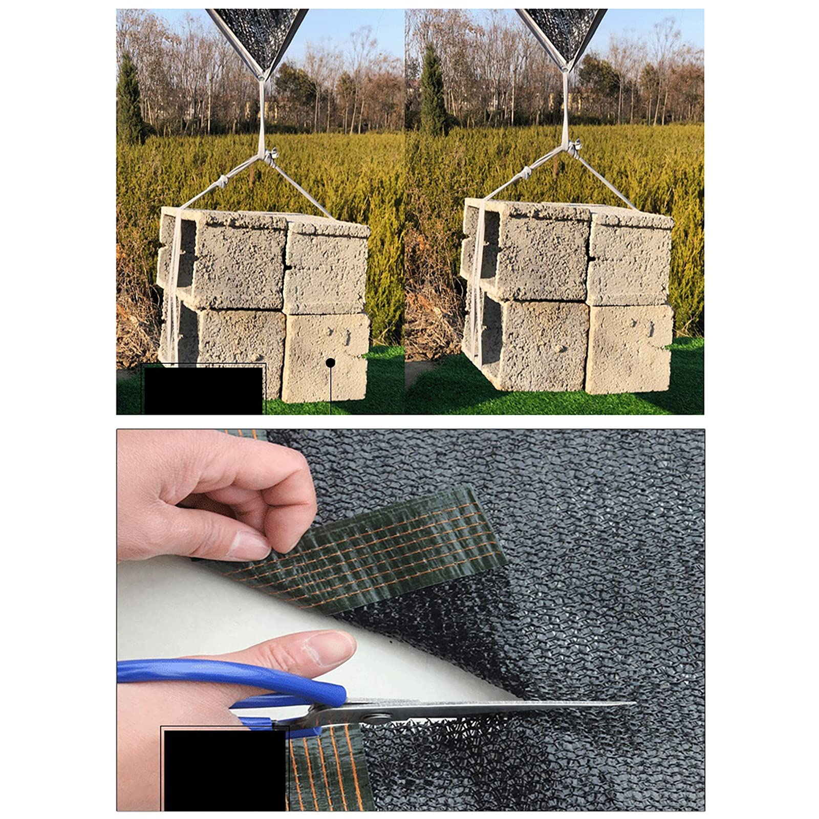 Wysokiej jakości wytrzymała plandeka siatkowa blokująca 90% UV z przelotkami, 13.1x29.5ft / 4 x 9 m, do ogrodu, szklarni, patio i basenu, trwała, odporna na starzenie się siatka przeciwsłoneczna