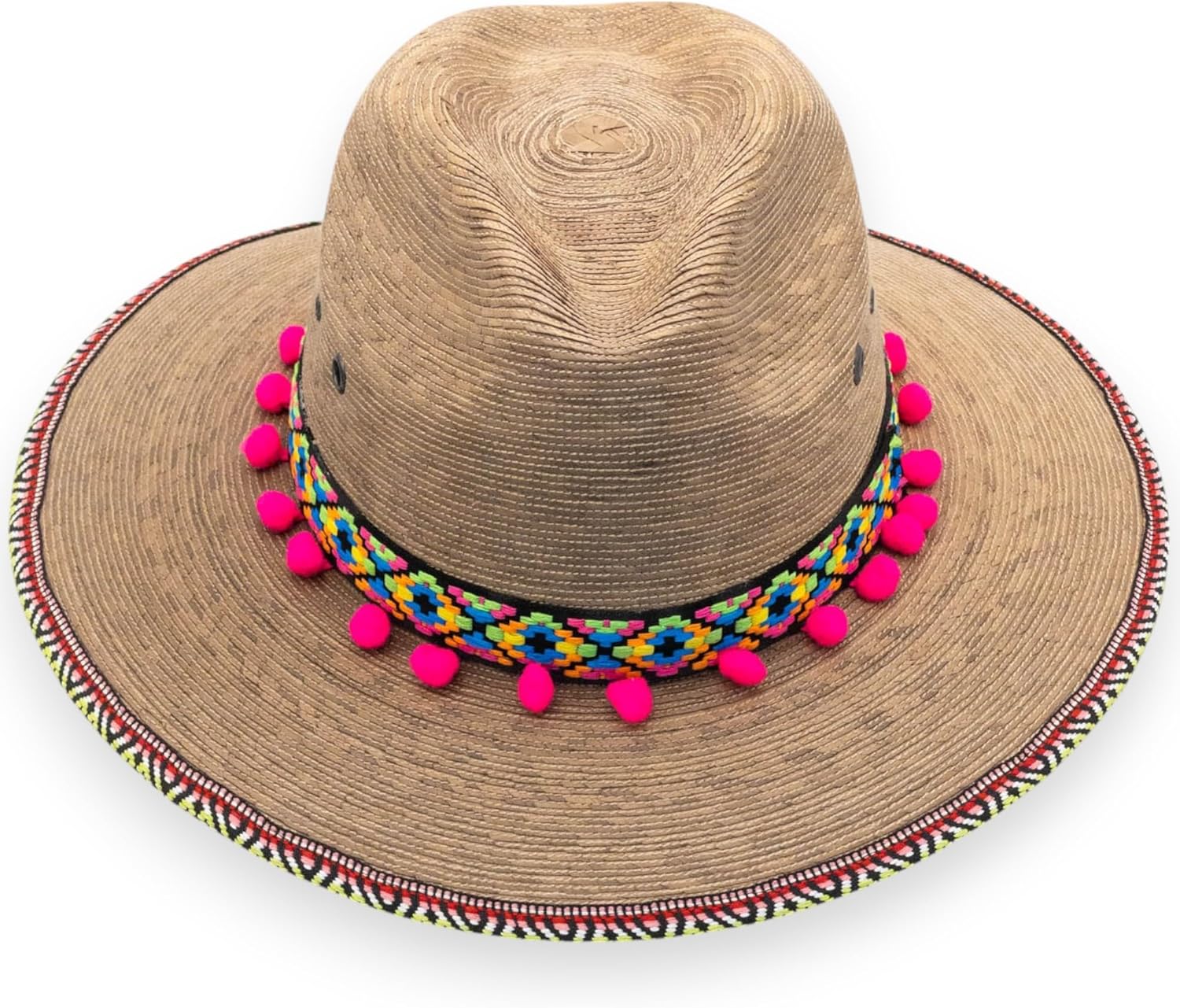 Straw Fedora Hat for Women - Wide Brim Sun Sat M/L Sizes (22”–23 1/8”) UPF Summer Vacation Essentials, Handmade.