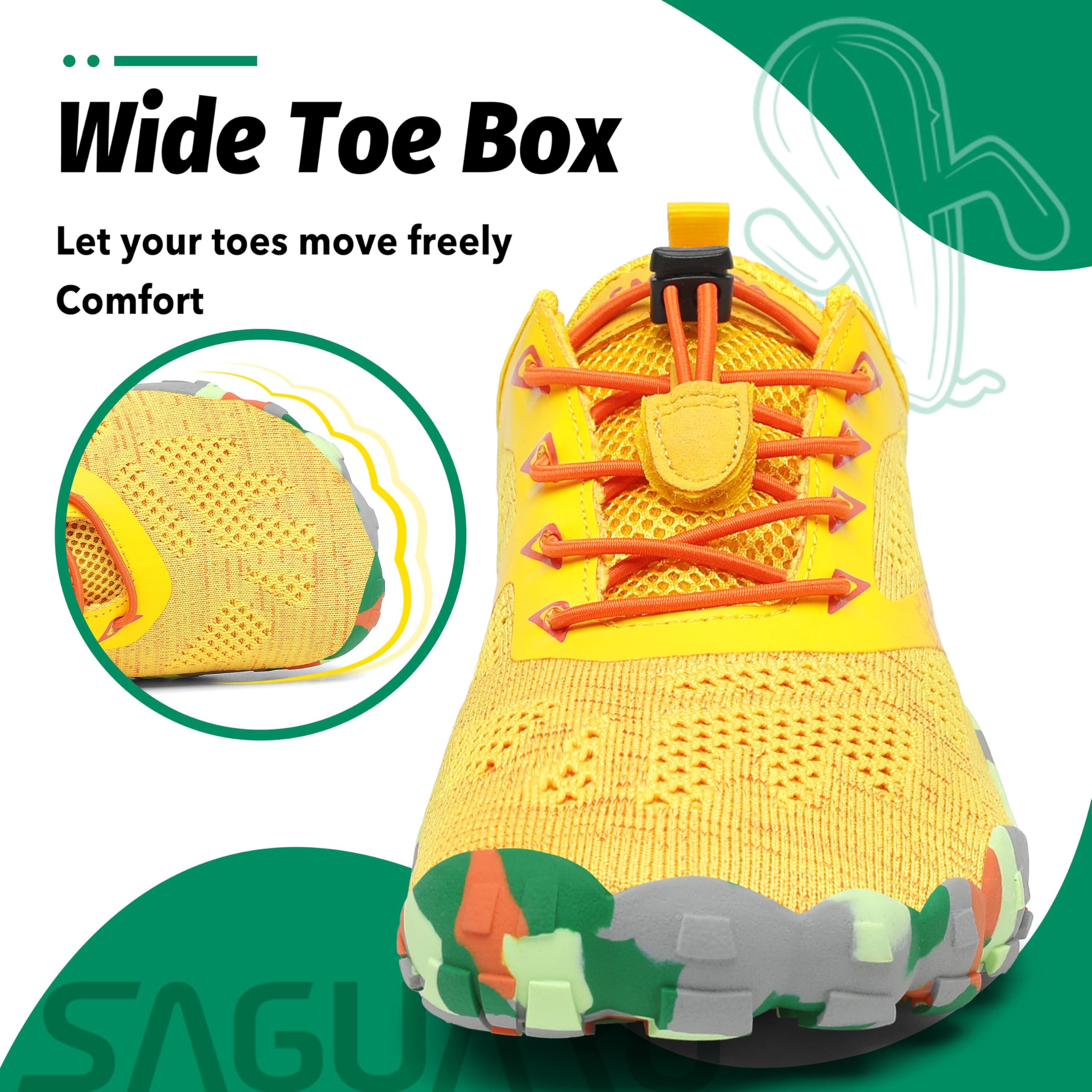 SAGUARO Scarpe Barefoot con Dita per Trekking Trail Running Ginnastica, 36-48