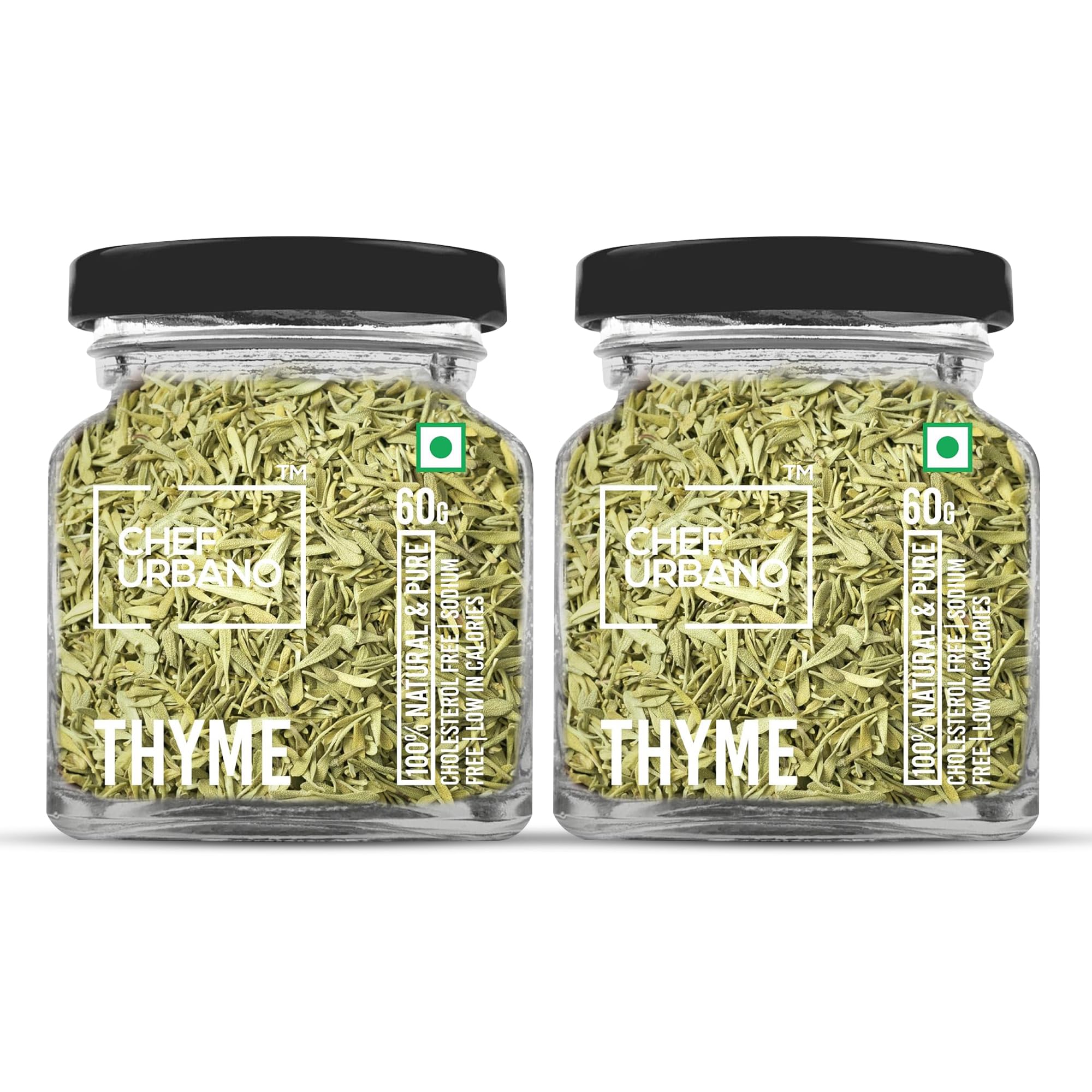 Chef Urbano Thyme 50 g Pack of 2 | 100% Natural | Premium Herbs and Spices | Flakes/Leaves | Glass Bottle (B0DB8FNMBC) Amazon Price History, Amazon Price Tracker