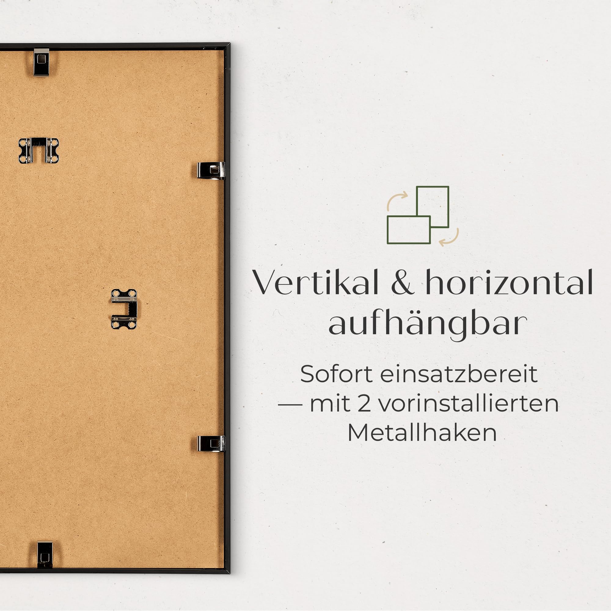 Bilderrahmen 33x98 cm Aluminium mit Acrylglas - Schwarz