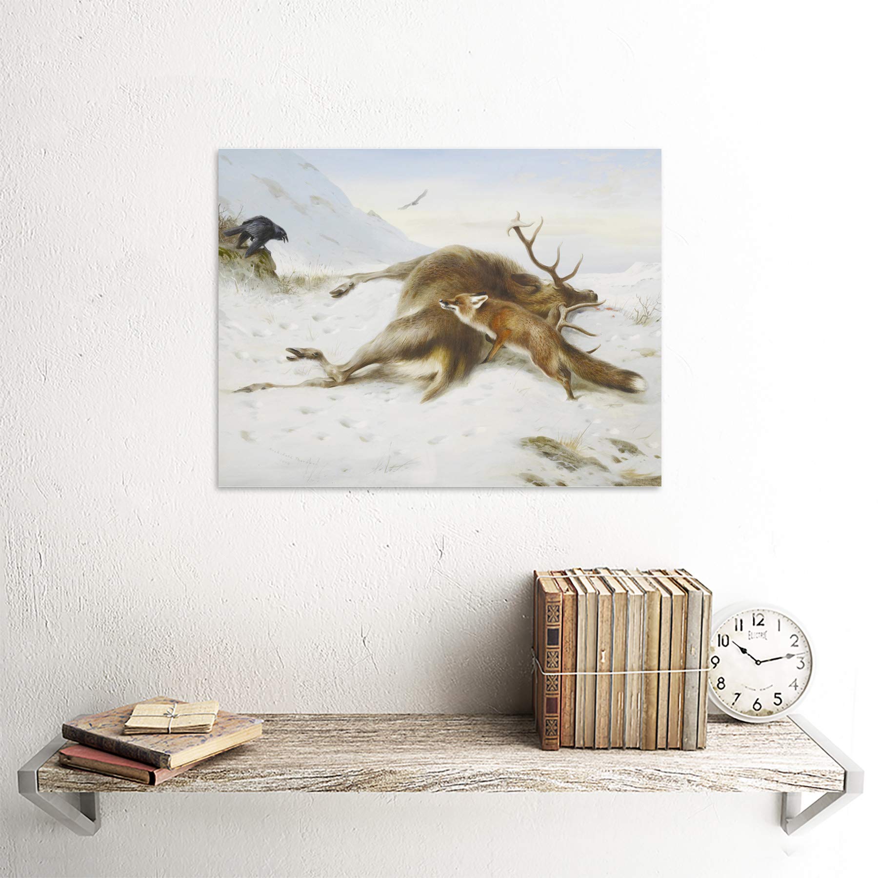 Artery8 Thorburn Not For The Larder Fox Crow Deer Painting Art Print Canvas  Premium Wall Decor Poster Mural – BigaMart, image size:1800x1800