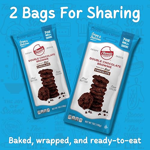 Miniatura 4 de Classic Cookie, Mini galletas crujientes, brownie de chocolate doble de 7 onzas, 2 bolsas