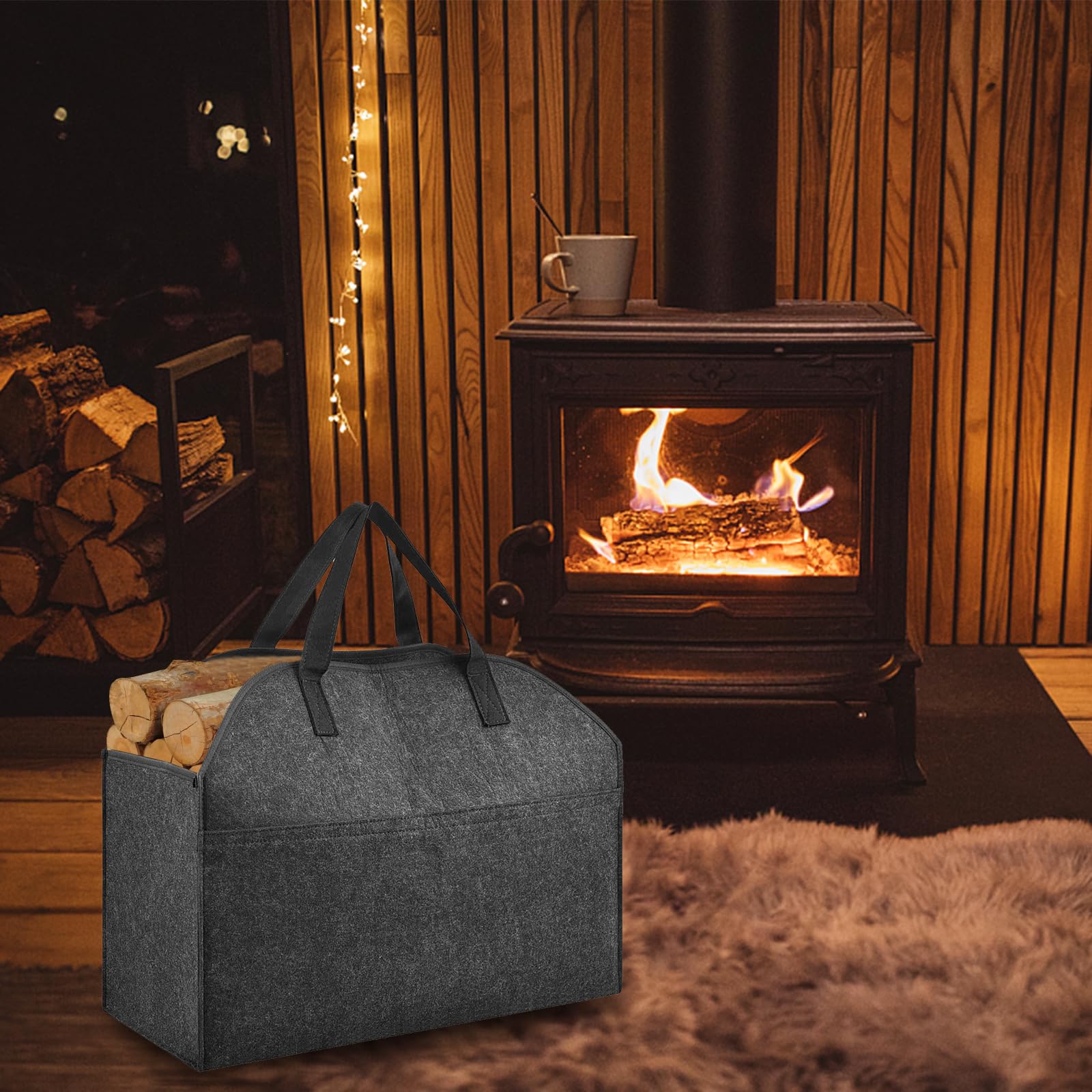 Borsa da viaggio resistente per legna da ardere