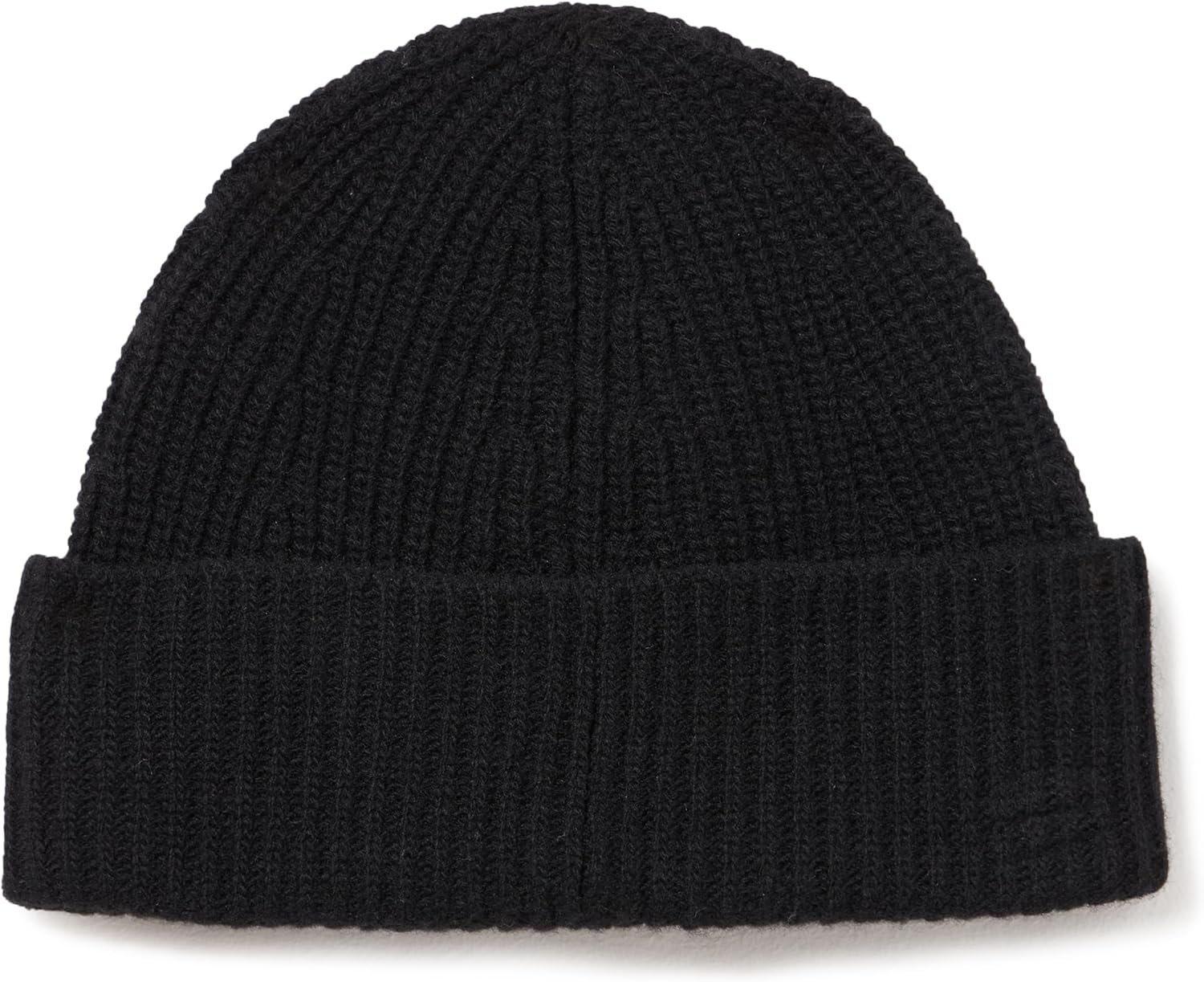 Lacoste Unisex Rib Knit Carded Wool Beanie, Black, One Size
