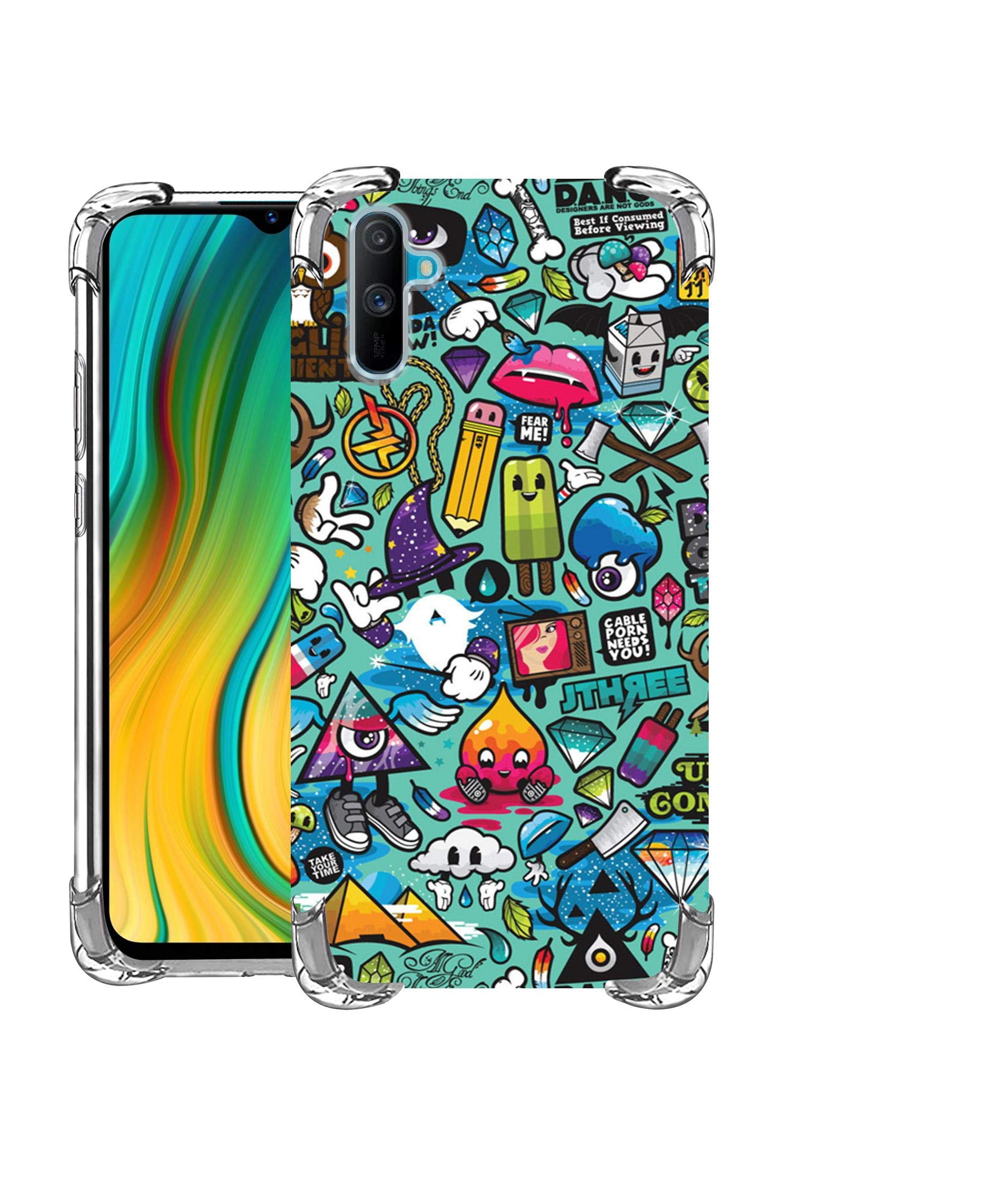 Casotec Crazy Design Printed Hybrid Soft Silicon TPU Back Case Cover for Realme C3, Multi-Coloured (B0853717JR) Amazon Price History, Amazon Price Tracker