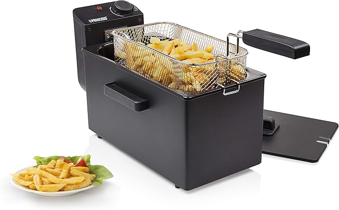Princess 182727 Freidora eléctrica, Zona Fría, 2000 W, Volumen de 3 L, Temperatura hasta 190ºC, Negro