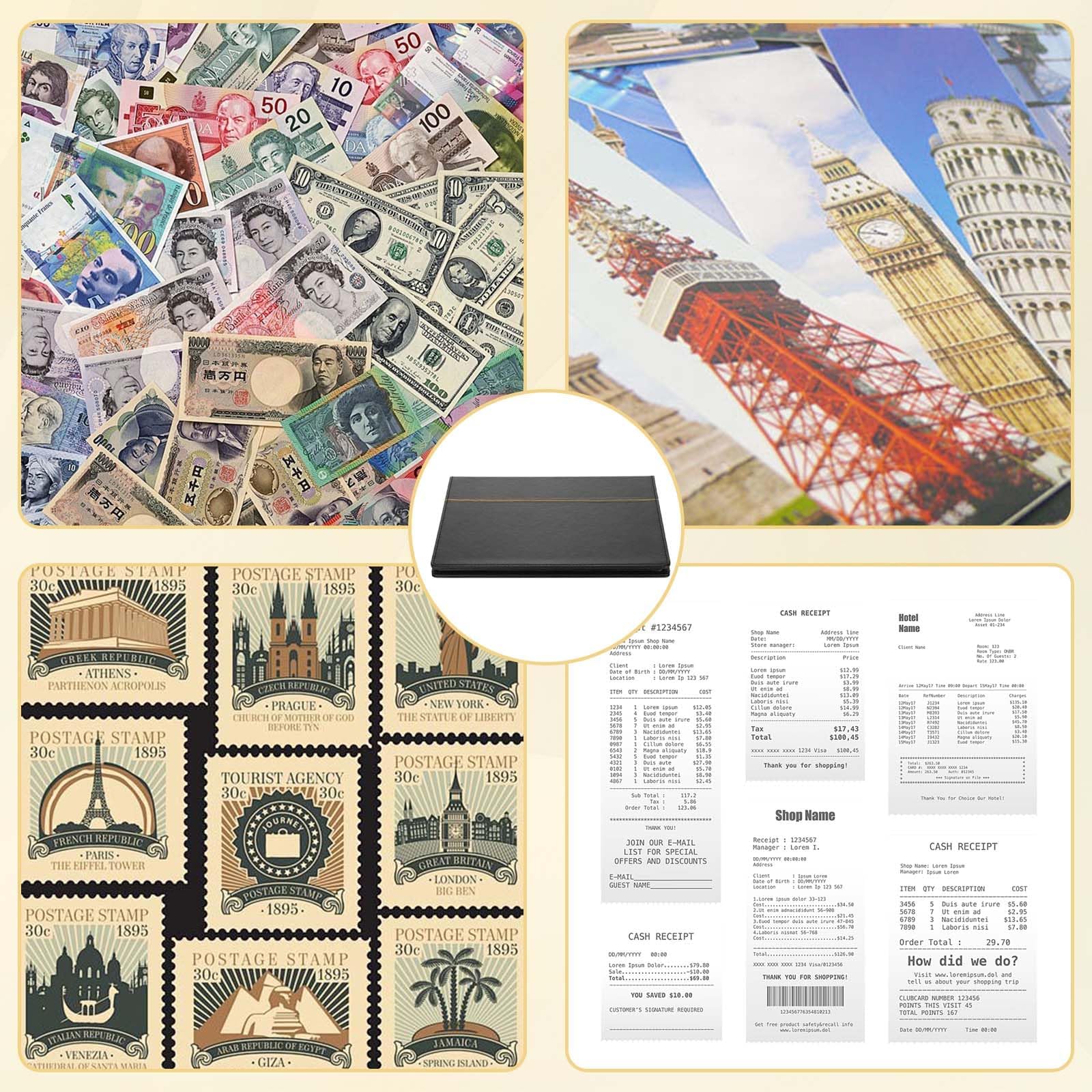 60 tasche Tasche Valuta Album,Album per banconote,Album per collezione di banconote,Album Porta Banconote,Tasche Banconote,Porta Banconote da Collezione,Adatto per banconote, francobolli, ecc.